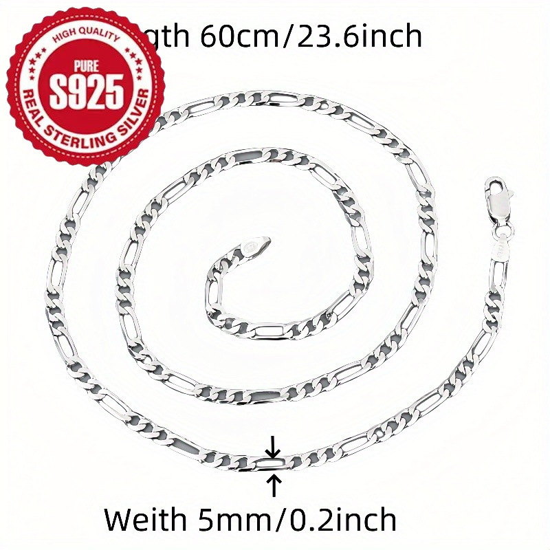 

925 Necklace, , A Length Of 23.62 . , 5mm Width, Is Y2k Halloween, Christmas Unique