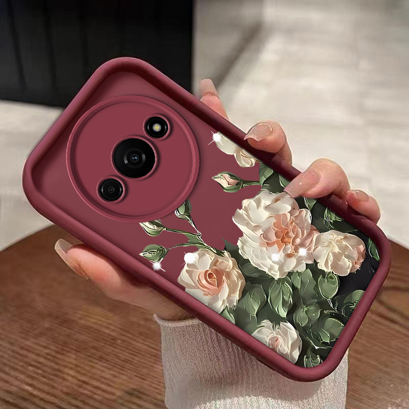 TEMU Phone Case - Adorable Floral Phone Case For Redmi A3 Flexible Tpu Shock-resistant Shell For All Genders Complete Protective Back Cover
