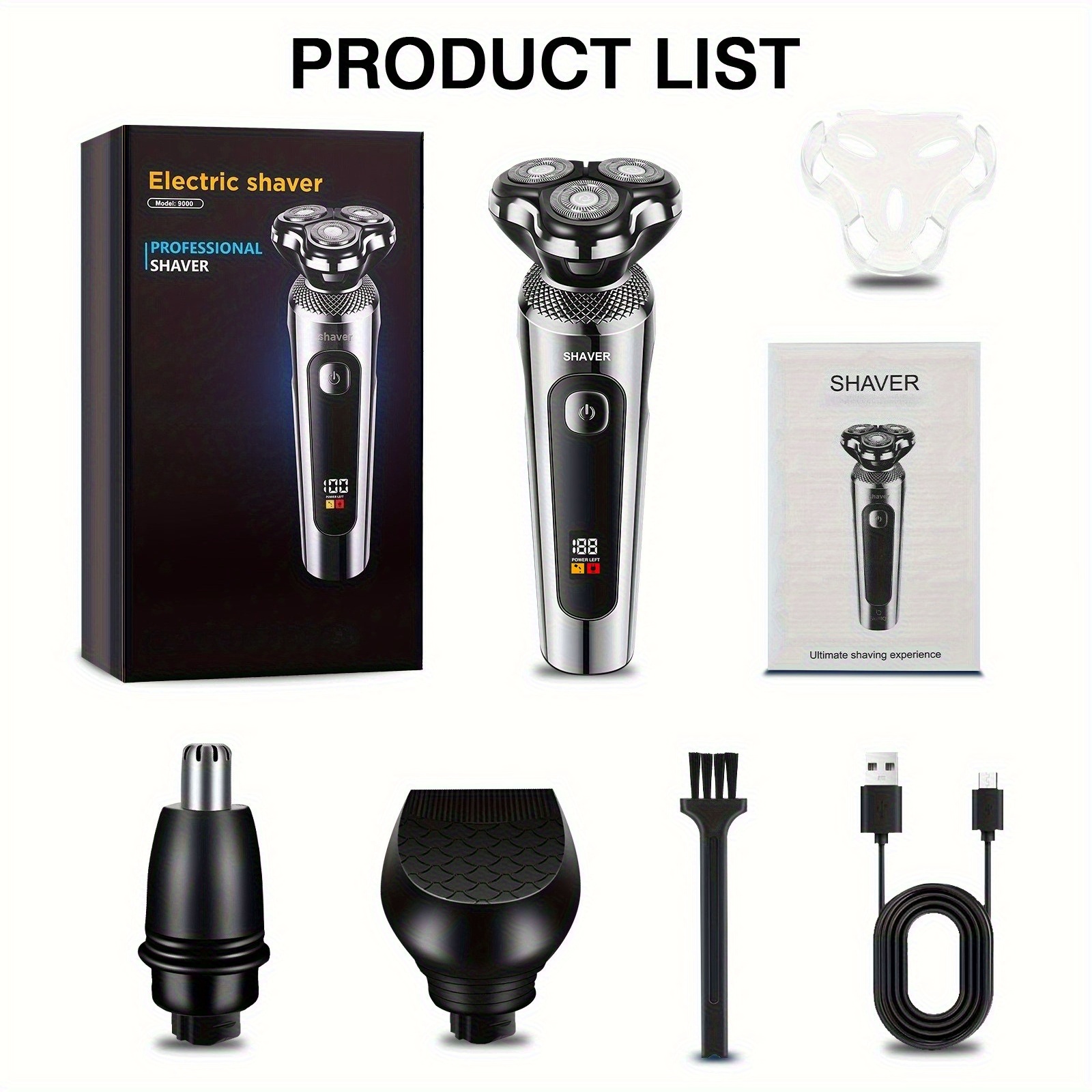 TEMU Men's Electric Shaver, Portable Shaver, Smooth Shaving, Easy To Clean, Suitable For Travel And Home Use