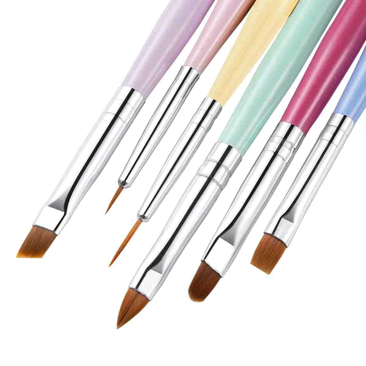 

6pcs/set Nail Art Brushes Set Gel Polish Nail Art Design Pen Painting Tools Fingernail Brush Nail Cleaning Brush Nail Art Liner Brush And Nail Dotting Pen