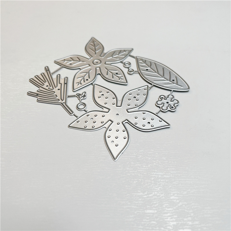 TEMU 1pc Creative Christmas Poinsettia Floral Winter Metal Cutting Die, Suitable For Scrapbooking Crafts, Embossing Templates, And Making Handmade