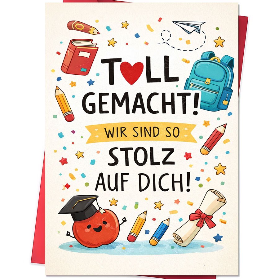 Image of 1pc School & Graduation Greeting Card Suitable For Parents To Congratulate Child On School Milestones, Diploma/certificate With Envelope - Paper Card For Report Card Gifts, Parties, Teacher Gifts
