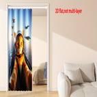 2D flat Decorative door curtain Unique Cat in Helmet Airplane Door Curtain Foldable door curtain closet door curtain - door curtain with ring - for bedroom and living room door - decorative partition, 2D Flat