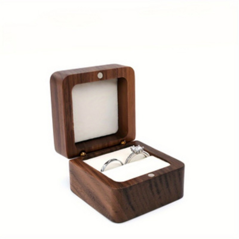 Image of 1 Wooden Jewelry Box For Weddings, Suitable For Rings And Earrings, Serving As An Organizer And Luxurious Gift Packaging For Bracelets, Jewelry Boxes