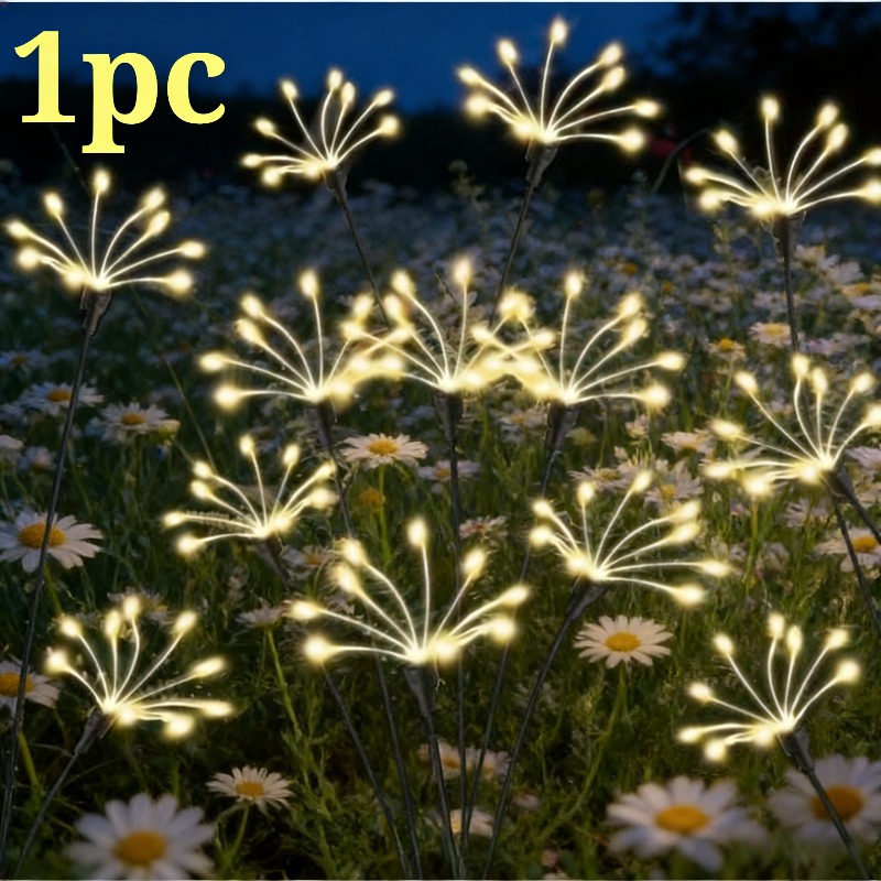 New Outdoor Solar-powered Firework Lights | Ip65 | 2-mode Switching | Suitable For Courtyards, Walkways, Gardens, Christmas And Halloween Party Decorations