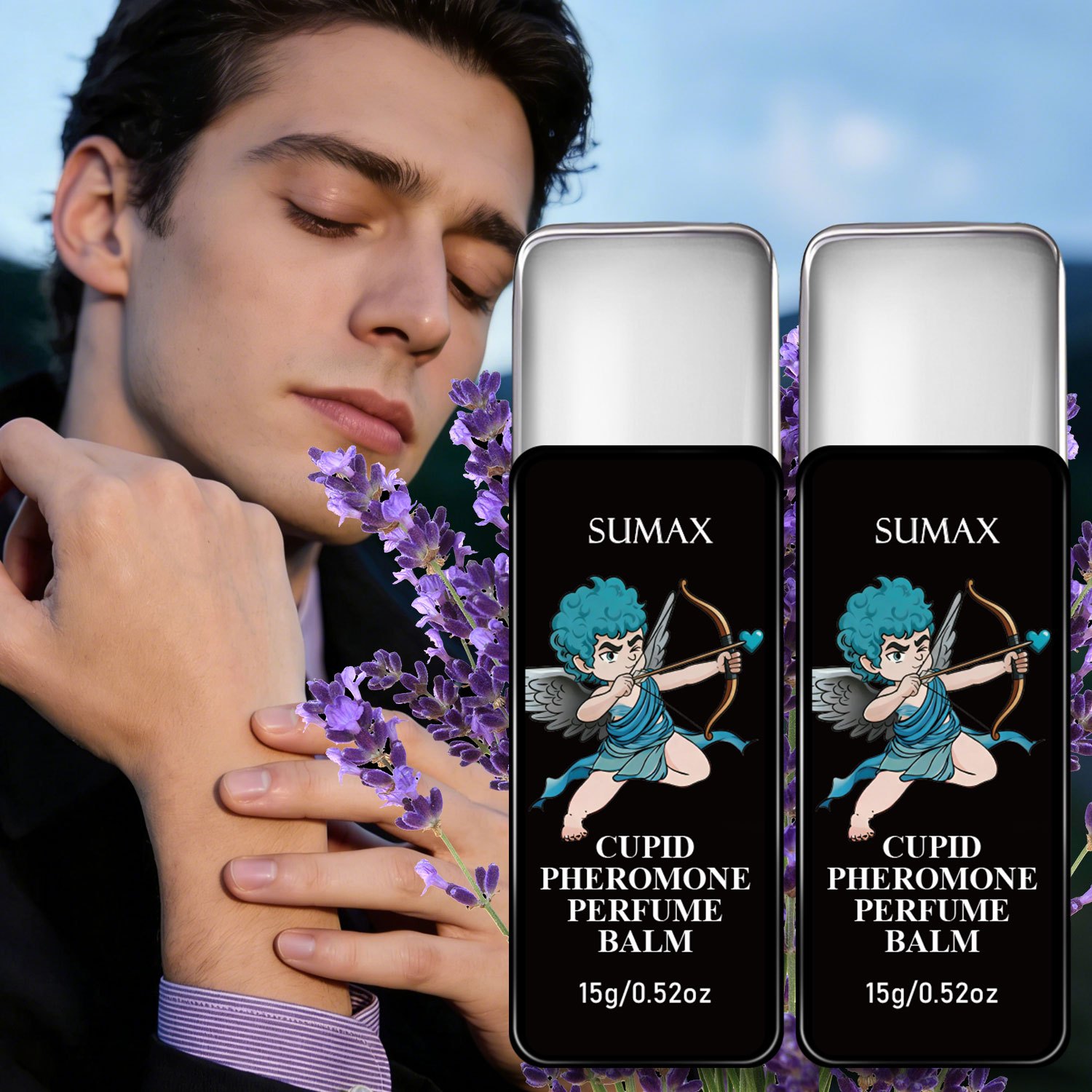 2pcs-Men's Solid Perfume, Cupid Perfume Balm Long-lasting Fragrance, Portable and Convenient Pocket Size