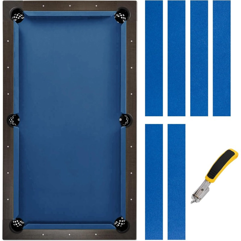 Billiard Tablecloth, 8.5 Ft Billiard Pool Felt Cloth With 6 Cloth Strips, For 8 Foot Indoor Billiard Pool Table