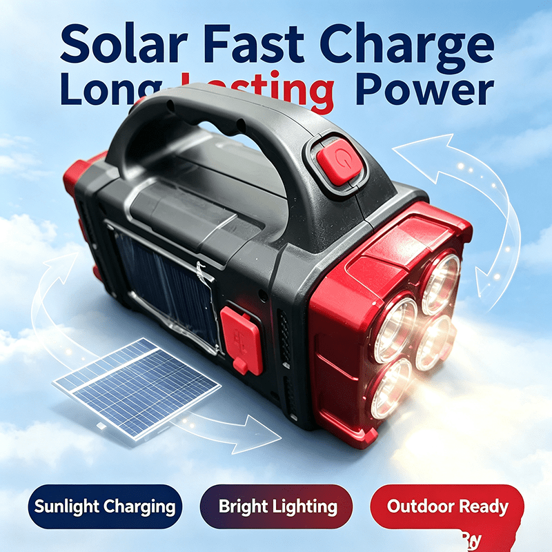 TEMU Lampe de poche d'extérieur multifonction portable et rechargeable, stroboscopique haute intensité et zoom télescopique, prolongée pour une