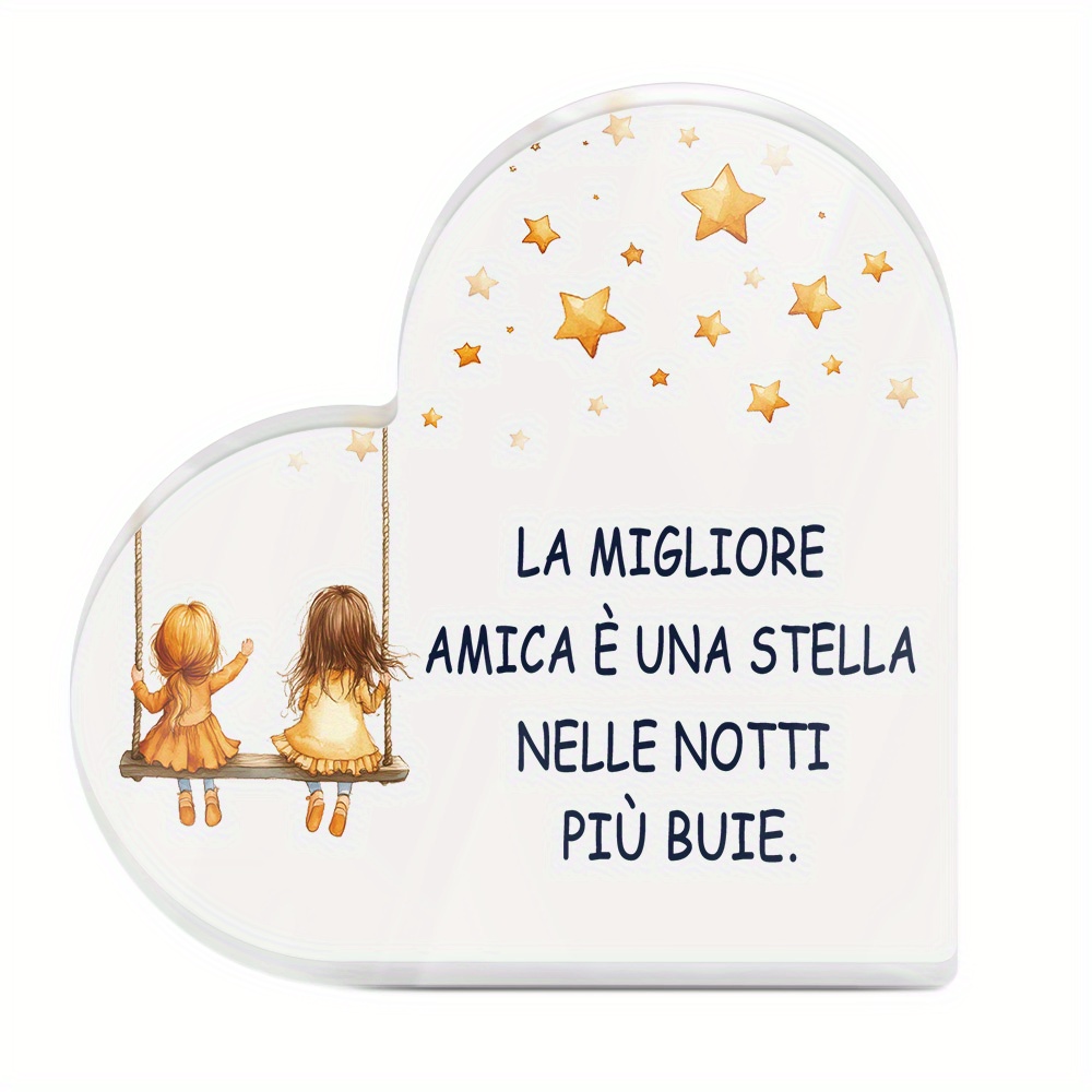 TEMU 2D Flat - [2D Flat] 1pz di Tavolo Decorativo in Acrilico a Forma di , IL MIGLIOR � UNA STELLA NELLE PI� OSCURE, Decorazione da Scrivania per