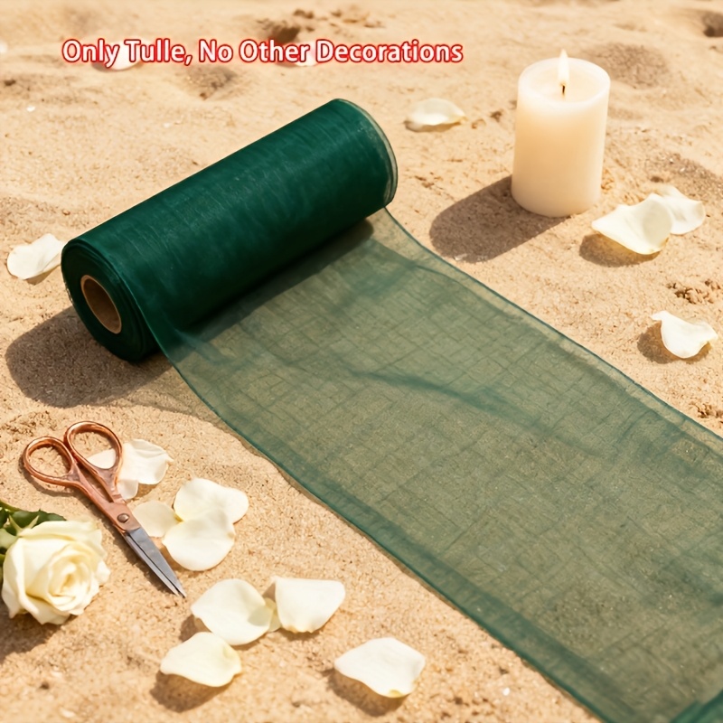 TEMU 1 Roll Of Tulle Roll - Christmas Dark Green Ultra-long 30m, Suitable For Photography Background, Wedding Decoration, Bridal Shower, Christmas,
