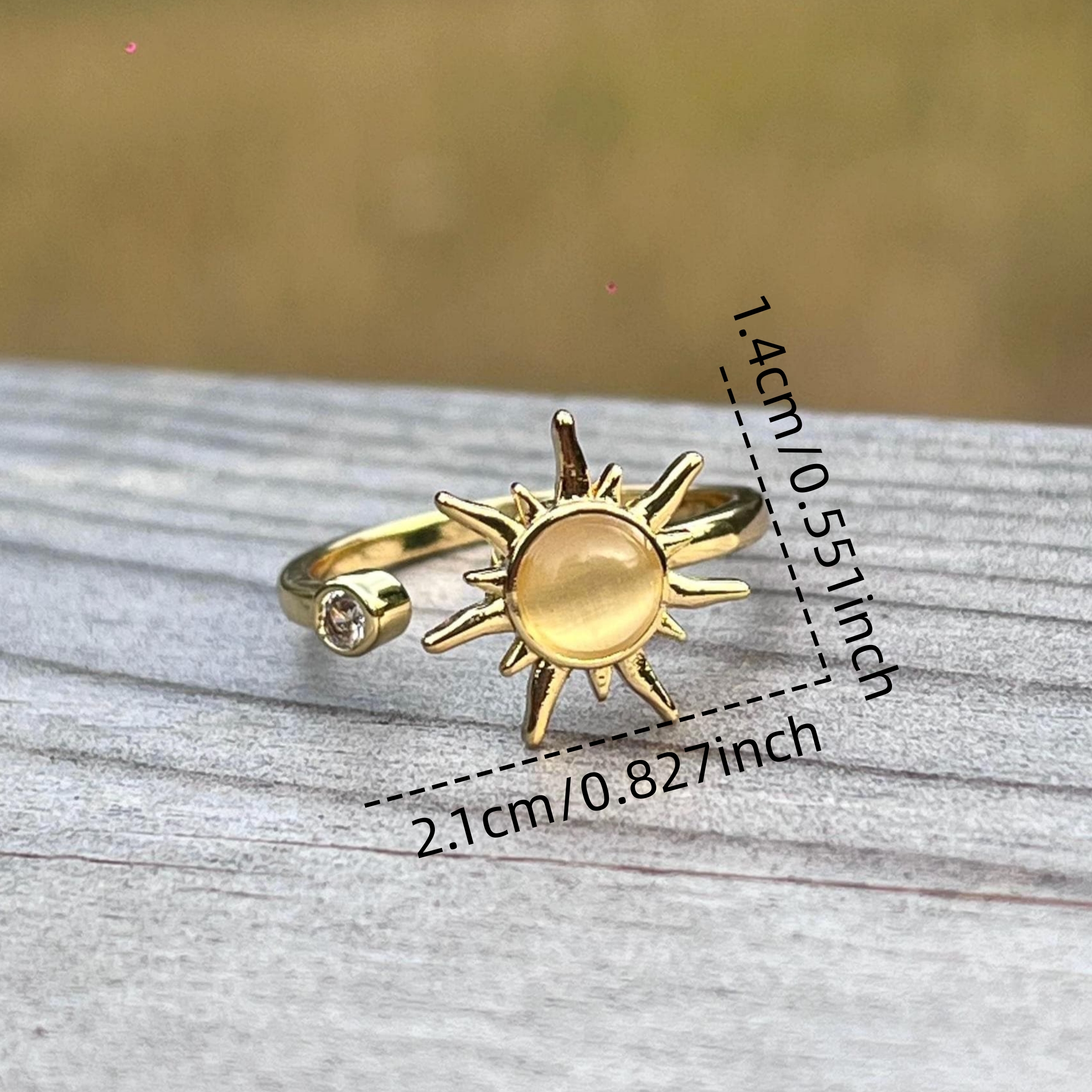 Copper Inlaid Zirconia Rose Shape Ring, Valentine's Gift