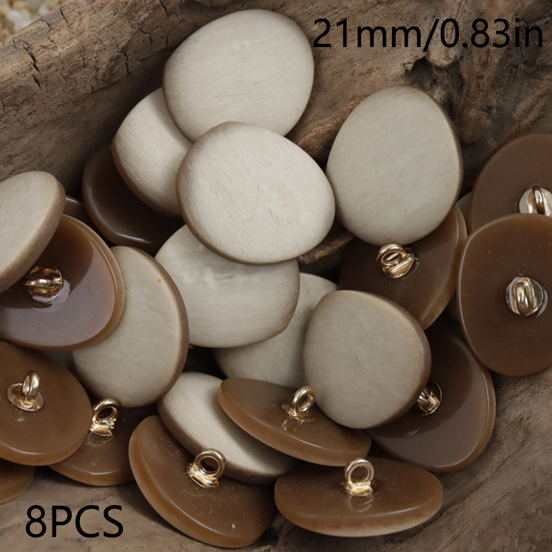TEMU 8pcs Resin Button Goose Egg Shape Suitable For Wool Coat, Windbreaker, Double-faced Cashmere Shirt, Suit Jacket, Knit Cardigan Coat, Vintage