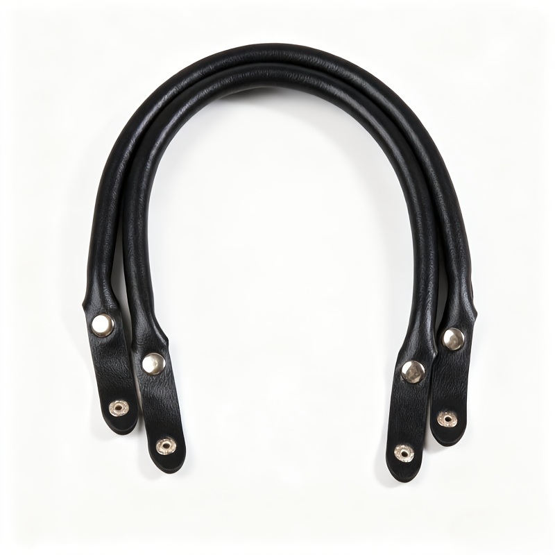 TEMU 2pcs Faux Leather Bag Handles Replacement Top Handles, Vintage Short Handbag Strap, Handmade Purse Making Additions For Crochet Bag, Tote Bag,