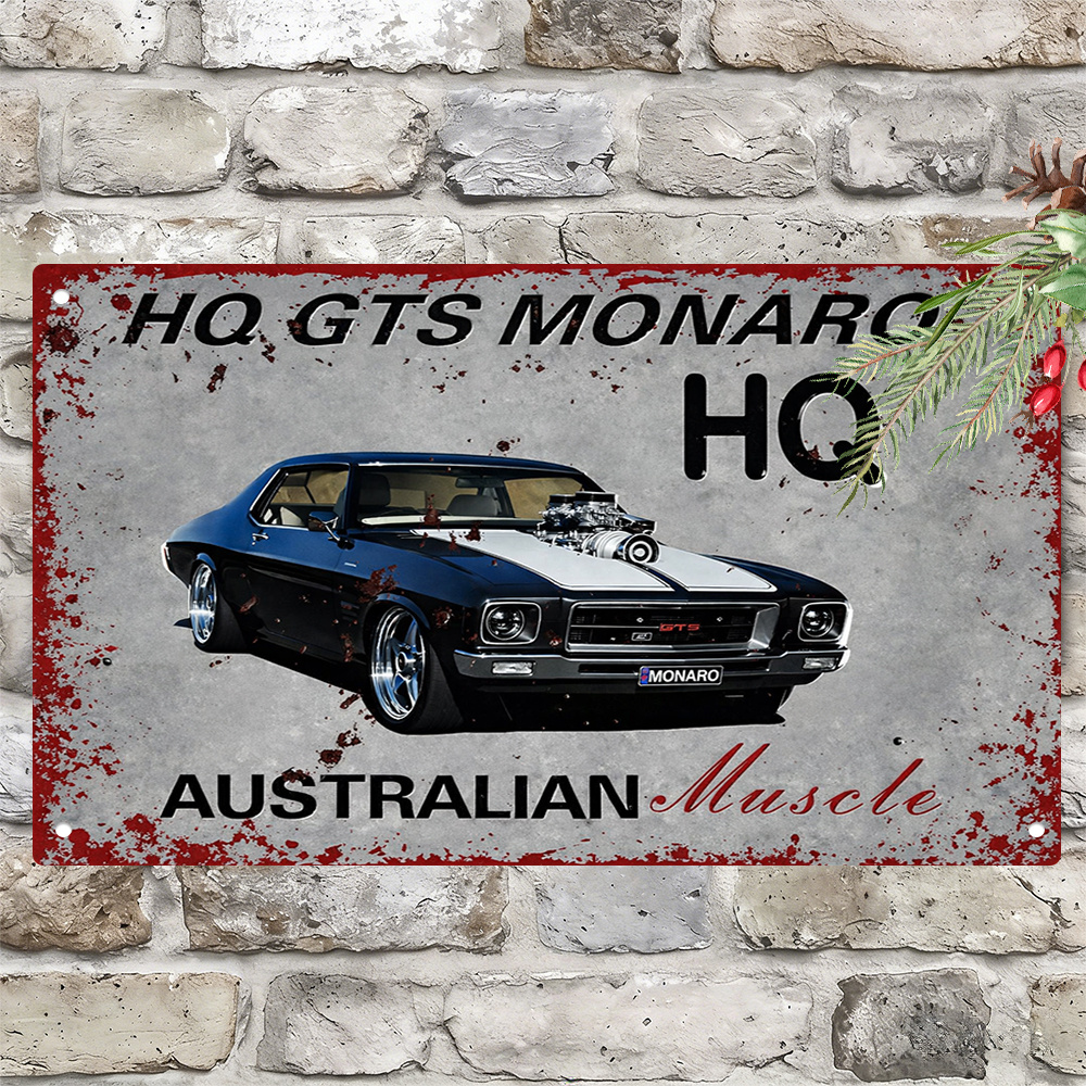 TEMU 2d Flat, 2d Flat - 1pc Hq Gts Australian Muscle Tinplate Painting | 2d Flat Effect Wall Art For Living Room, Bedroom, Hallway, Kitchen