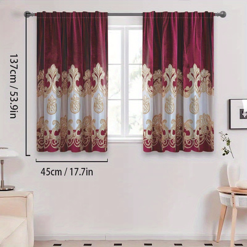 TEMU 2 Pezzi Set di Tende in Poliestere per Porta Rosse e Magnifiche Tende Oscuranti per Camera da Letto, Soggiorno, Ufficio, Design con per ,