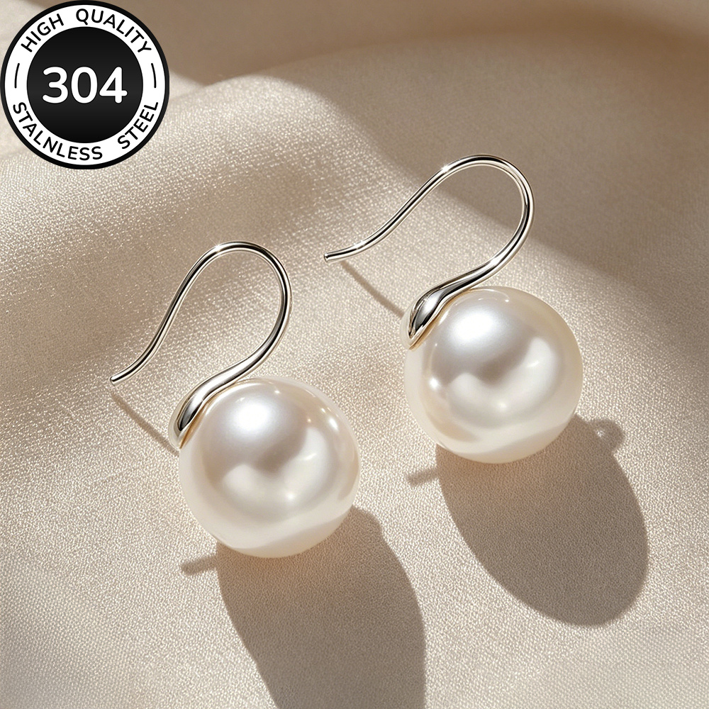 TEMU High-quality Stainless Steel Golden Stud Earrings, Hypoallergenic, Fade-resistant, Comfortable And Versatile, Easy And Elegant, Suitable For
