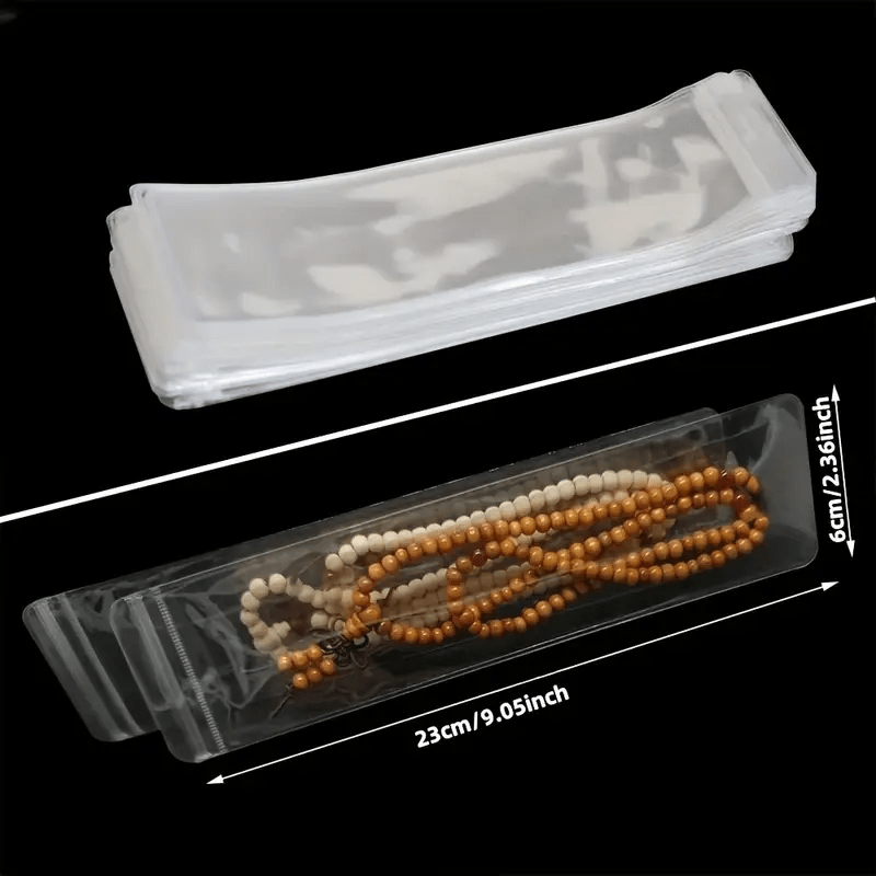 TEMU 10pcs Sacs de rangement de bijoux en PVC épais, pochettes rectangulaires auto-scellantes avec fermeture à pression, emballage d'affichage