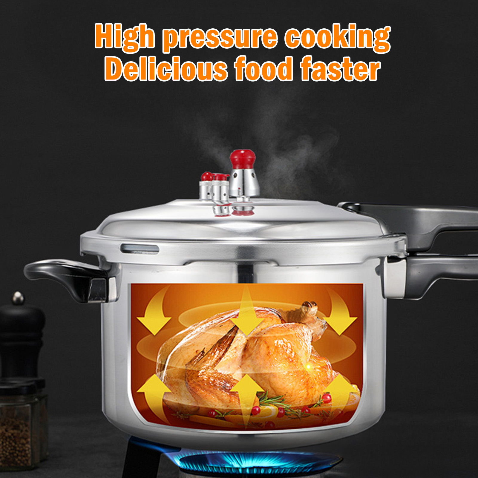 1pc aluminum quick cooking   and   suitable for   and soups   with a lid and steaming rack   holiday gifts such as christmas halloween etc suitable for induction cookers and gas stoves Product details 8