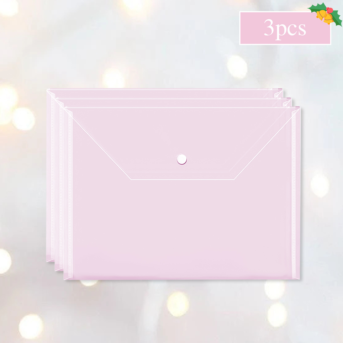 TEMU 3 piezas WQN Bolsas de almacenamiento de archivos coloridas | Diseño con botones a presión, engrosadas, a prueba de polvo, duraderas, portátiles