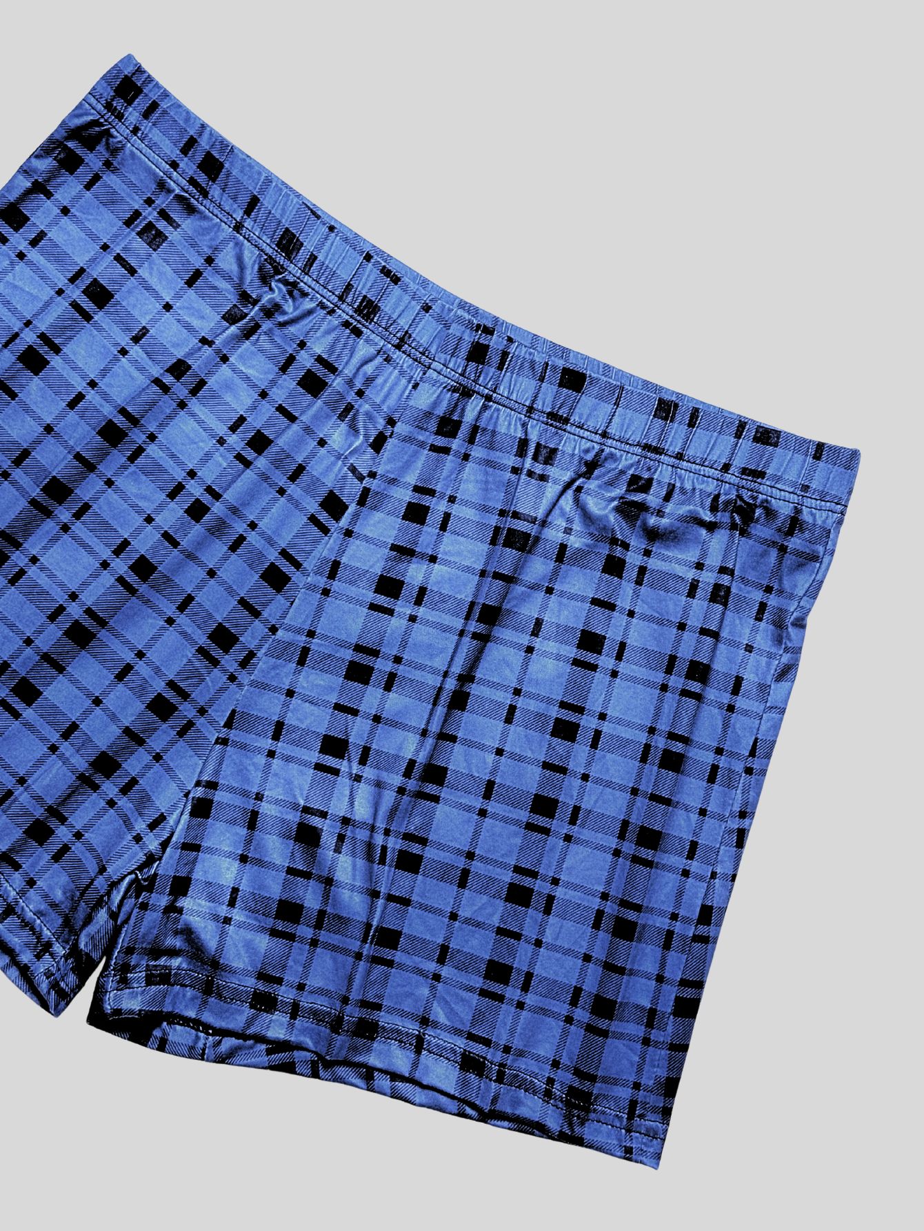 4pcs Random Men's Plaid Pattern Lounge Shorts