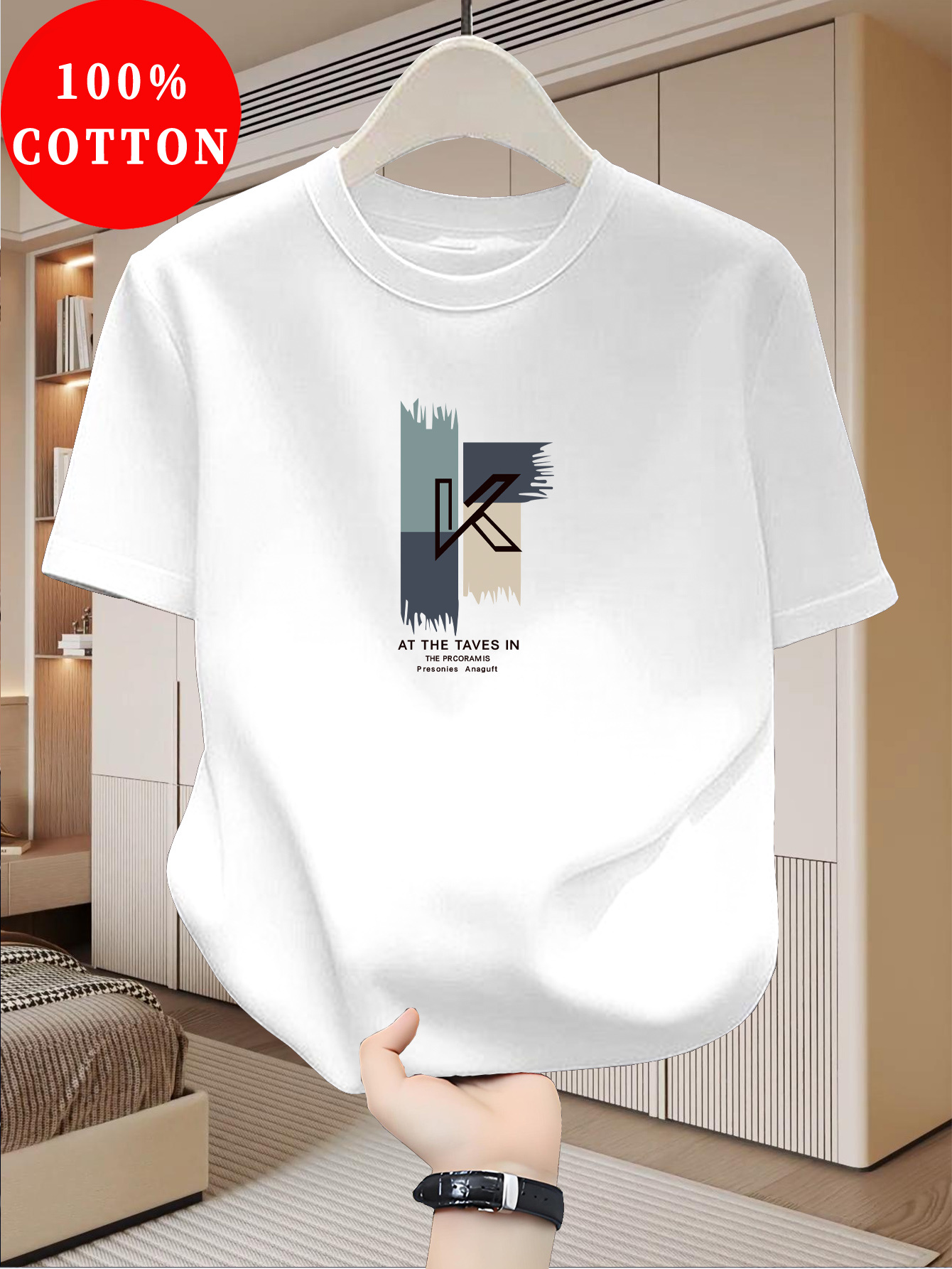 mens 100 cotton t shirt casual round neck short sleeve breathable and moisture wicking for outdoor leisure