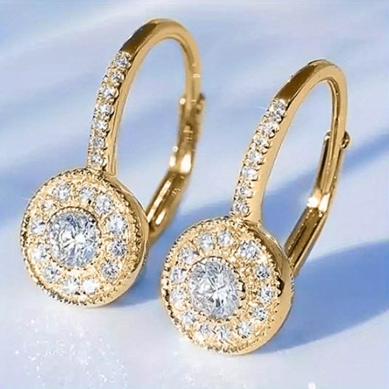 E-shop Exquisite Micro Pave Zirkonia Ohrringe für Damen Hochzeit Ohrringe Schmuck Elegante Alltagsaccessoires