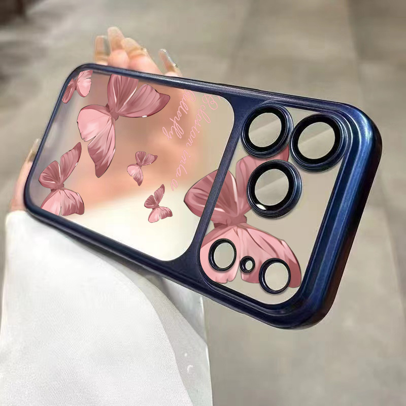 Image of Phone Case: Pink Ribbon Matte Phone Case Compatible With Iphone 17 Pro Max Air 16 15 14 13 12 11 Pro Smooth Feel Clear With Lens Protector Cases. Edition, Anti-slip Protective Cover With Grip Phone