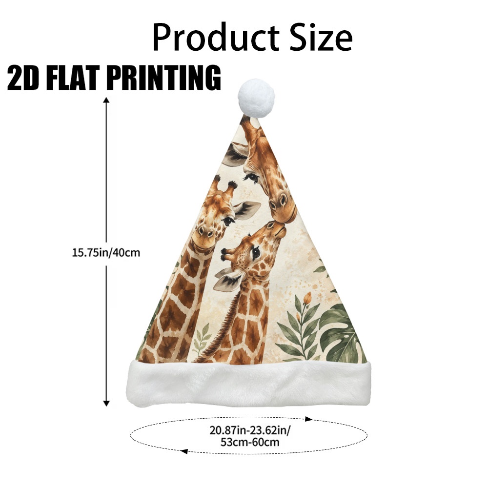 TEMU 1pc Giraffe Family With Christmas Hat - Holiday Costume Parties, Themed Events, Christmas Dinners, New Year Countdown, Winter Festivals, Photo
