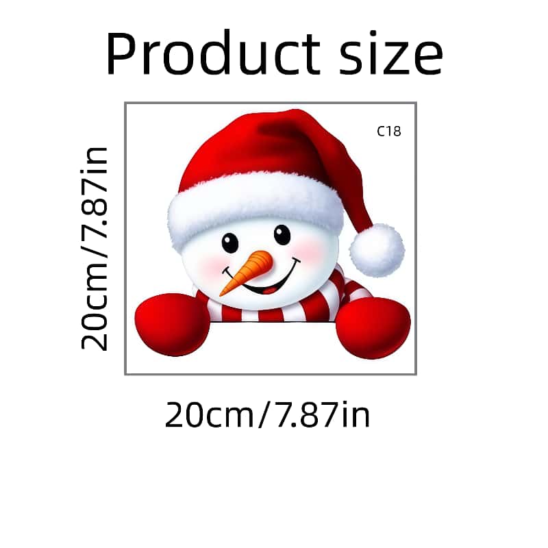 New Interesting Christmas Snowman Peeking Wall Sticker, Double-sided Printing, Festive Atmosphere Door And Refrigerator Decoration Car Decoration Sticker, Self-adhesive Removable