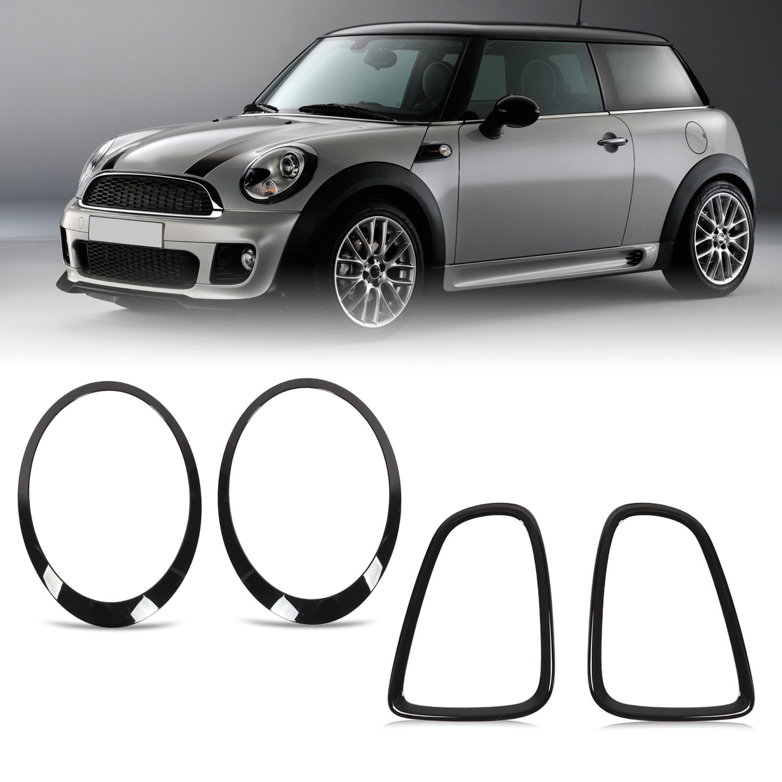 4pcs car headlight taillight surround cover trims gloss - Temu Oman
