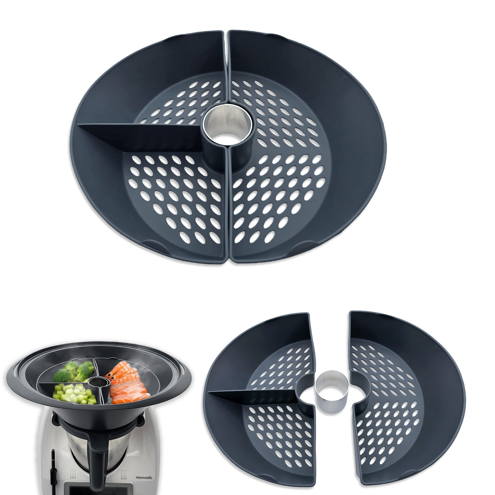 For Tm5/tm6/ Steaming Tray & Divider Pipe - Silicone Steamer Basket With Pipe, Accessory ( Steamer Not Included)
