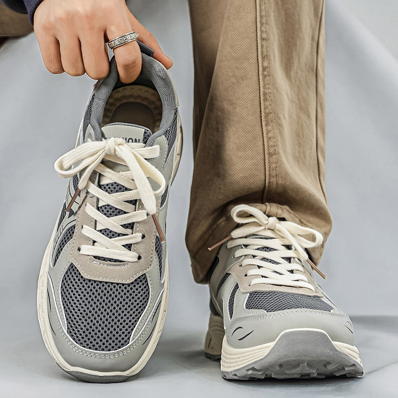 Men's Comfortable Thick Sole Athletic Training Shoes, Breathable Walking Sneakers