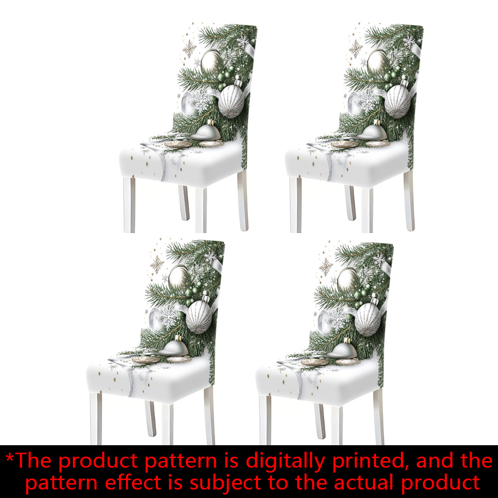 TEMU 's New 2d Flat Christmas Print Seat Cover Features Silver And Golden Christmas Balls With Pine Branches, Offering An Elegant And . Made From