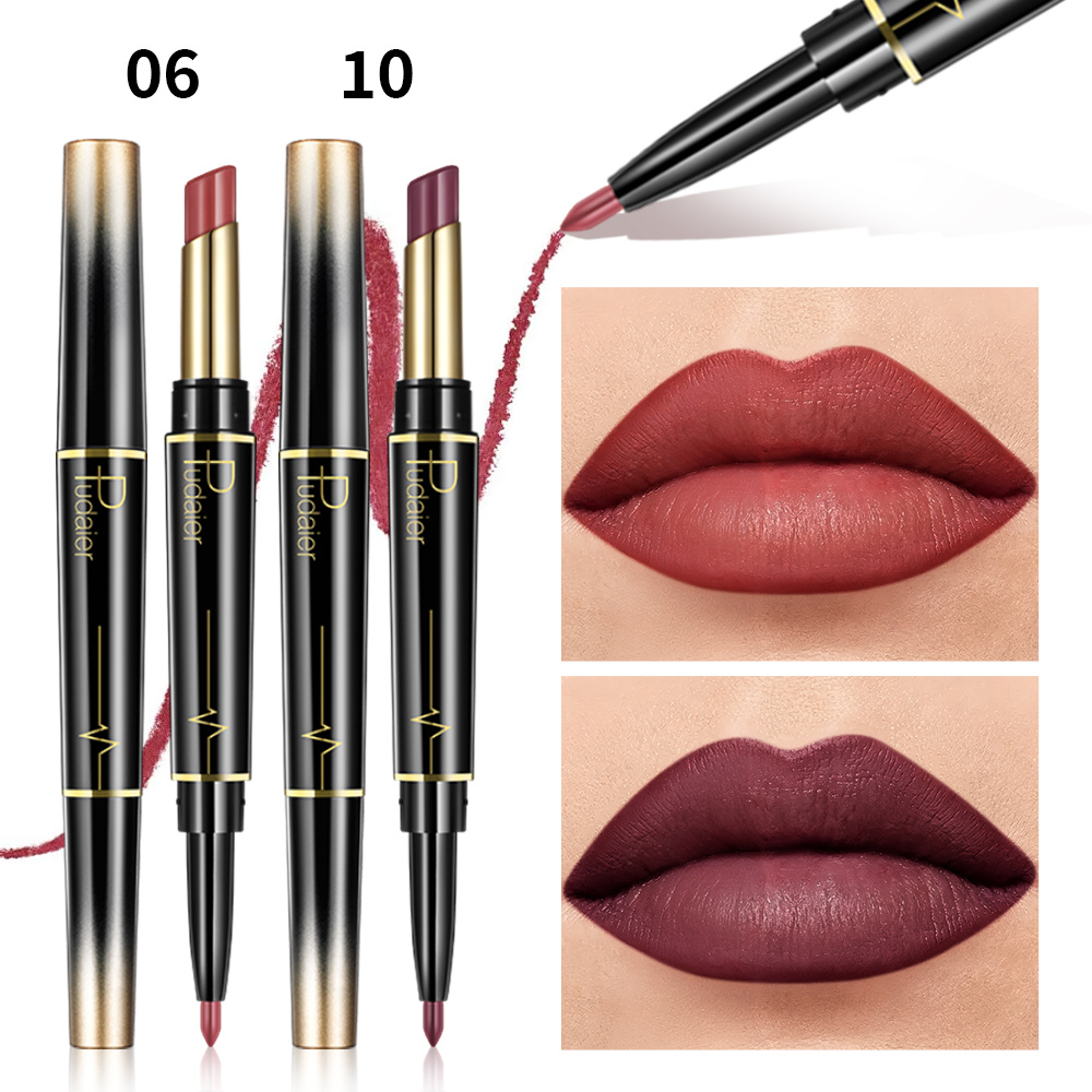 Image of This Set Includes 2 -in-1 Lip Liners And Lipsticks That Are Waterproof, Durable, Easy To Apply, And Resistant To Smudging. Accurately Define Of Your Lips