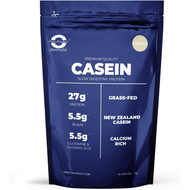1kg NZ Grass-Fed Micellar Casein Protein Powder Suitable for & Building, Calcium-Rich Vanilla Supplement, 30 Servings (1kg, 27g Protein Per Serving) - for Athletes, Bodybuilding, Post-Workout Nutrition