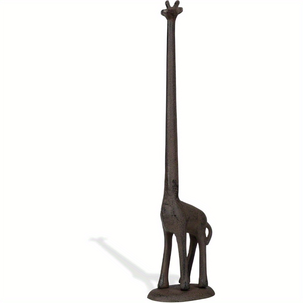 E-shop 1 Stück Rustikaler Freistehender Gusseisen-Giraffen-Toilettenpapierhalter, Küchenpapier-/Toilettenpapier-Organizer, geeignet für