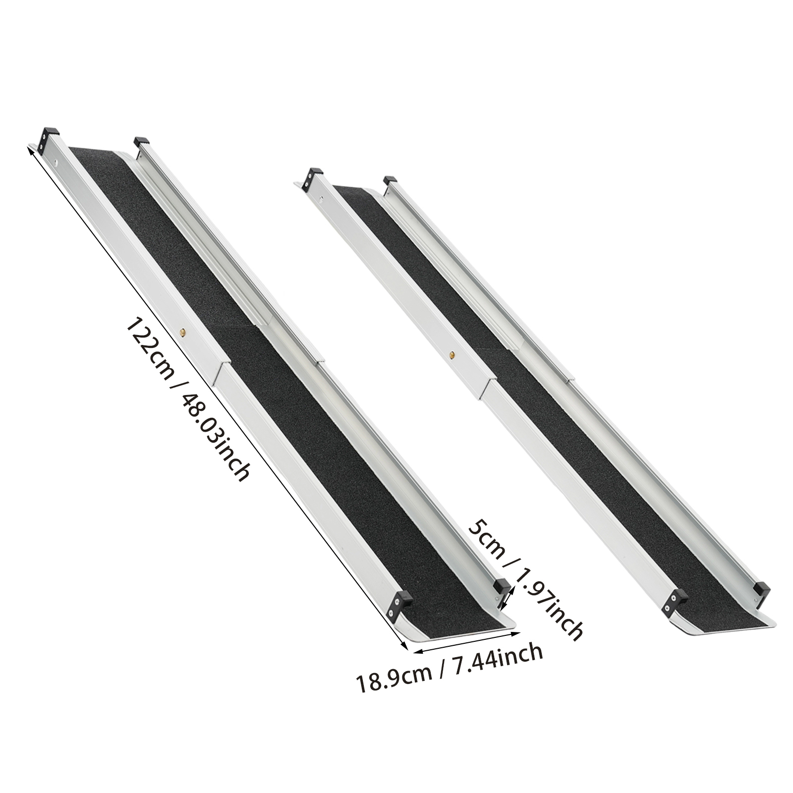 Image of 2pcs Ramps, Telescopic Ramps With Storage Bag, 122 X 18.9 X 5cm Telescoping Ramp Suitable For Steps, Stairs, Doorways, , Bicycles, 300kg/661.39 Lbs Overall Max. Load