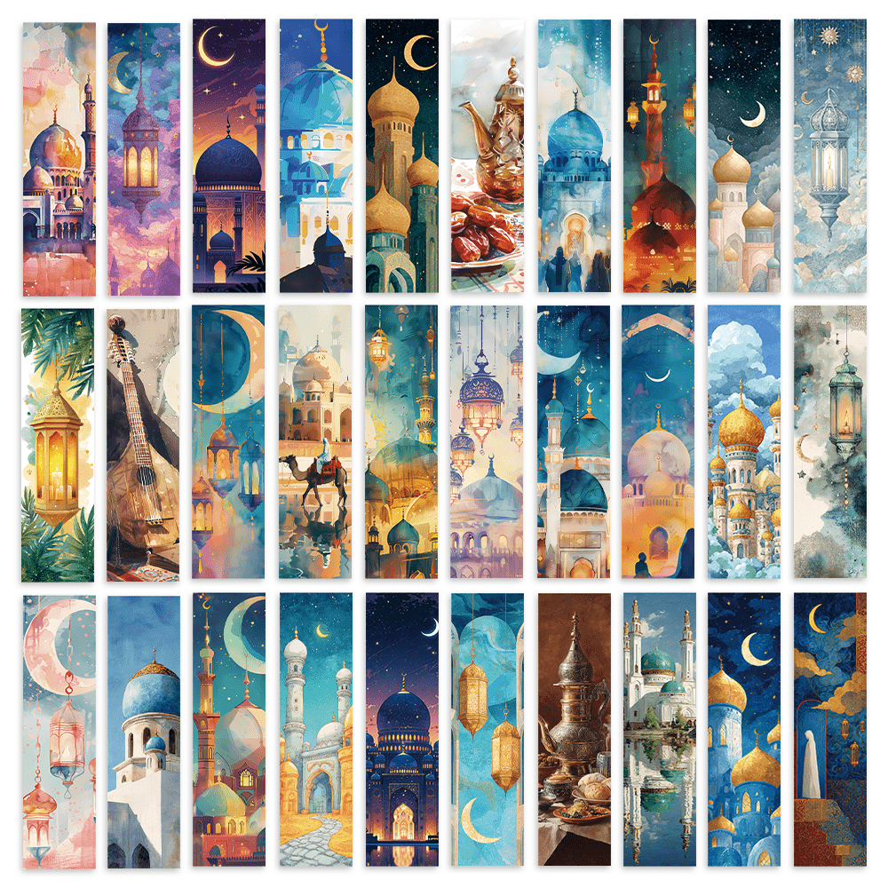 Image of 32pcs, Bookmarks, Happy Eid Bookmark, Ramadan Bookmark, Religious Gift, Ins Literary Bookmark, Creative And Fun Reading Decoration, Affordable/low-, Non-repetitive Exquisite Bookmarks