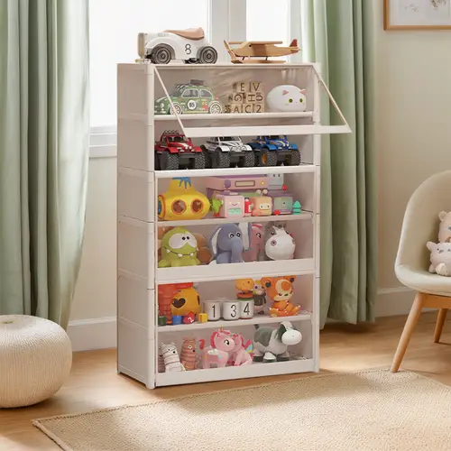 7 tier shoe rack with clear storage cabinet for shoes bags books clothes utility racks