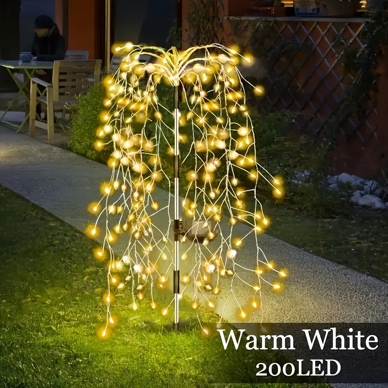Image of 200/120 Led Solar Firework Lights, Outdoor Ip44 Lawn Lights, 8-mode Lights Ideal For Courtyards, Gardens, , Parties, Camping, And Holiday Decorations Landscape Lighting - Colorful/warm/white