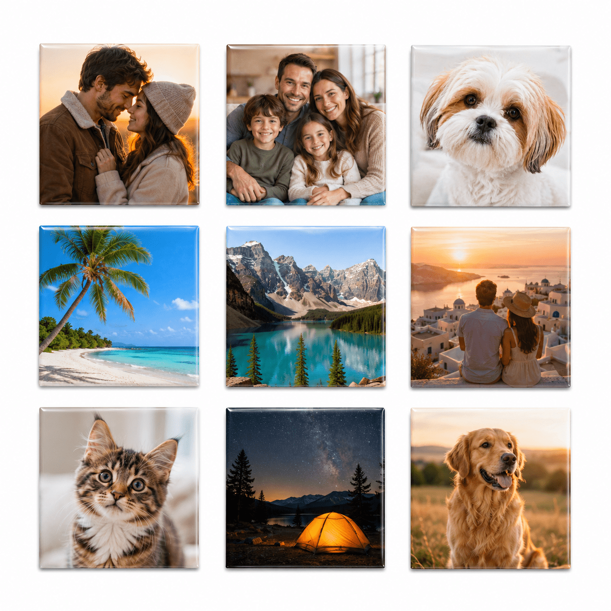 TEMU 9 Custom Photo Fridge Magnets, Allowing You To Any Image To Create Your Own Fridge Magnets. Personalized Family Photo Keepsakes For Home Kitchen