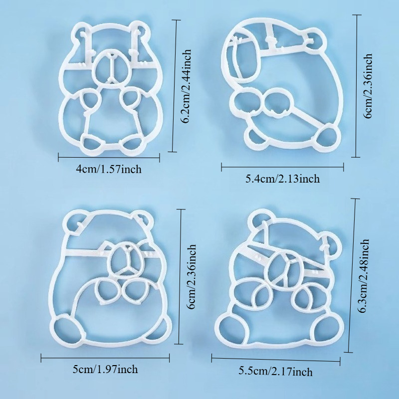 TEMU 4pcs Capybara Clay Cutting Molds - Plastic Capybara-shaped Clay Cutters With Capybara Shapes Suitable For Diy Crafts, Clay, Holiday Party