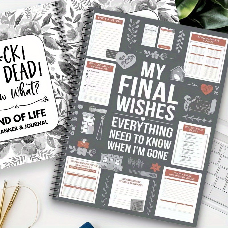 1pc end of life planner guided final arransynthetic gemstoneents when im gone workbook organizer notebook mixed color paper use without electricity no feathers for will preparation last       with day of details 3