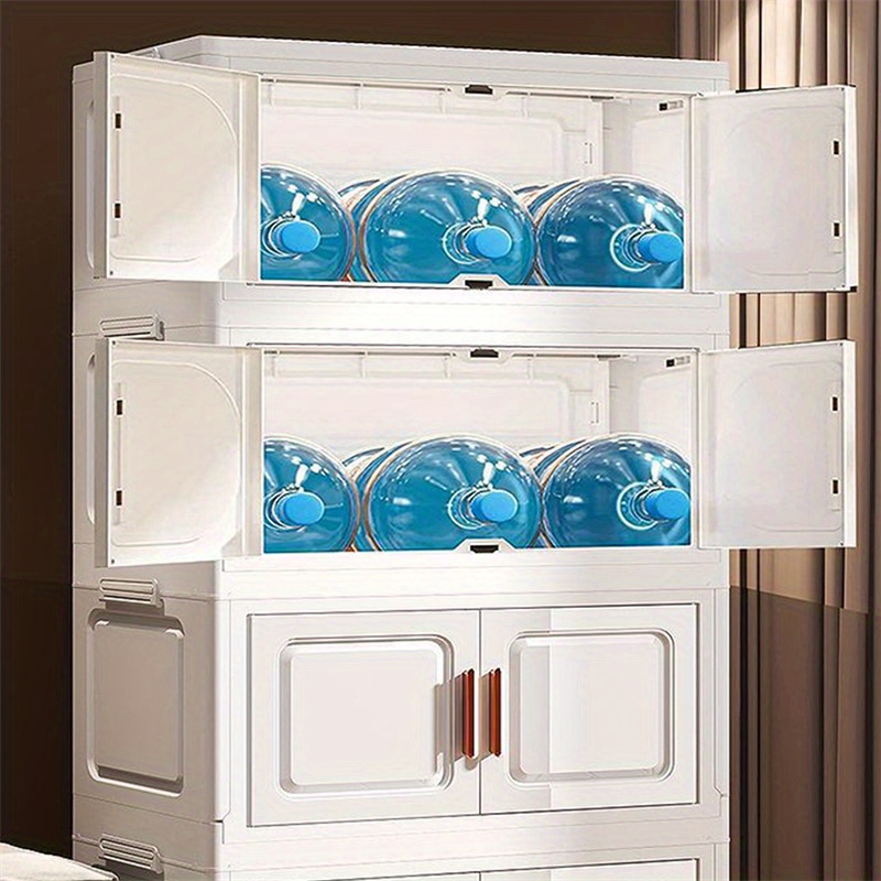 5-Tier Folding Storage Box with Wheels for Organizing Clothes