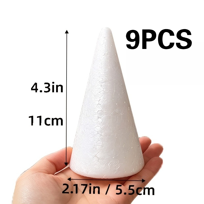 TEMU 9pcs Cones en Mousse Décoration de Vitrine de Noël Matériaux , Bâtonnets Torsadés Tissage d'Arbre de Noël, Ornements Faits à , Accessoires