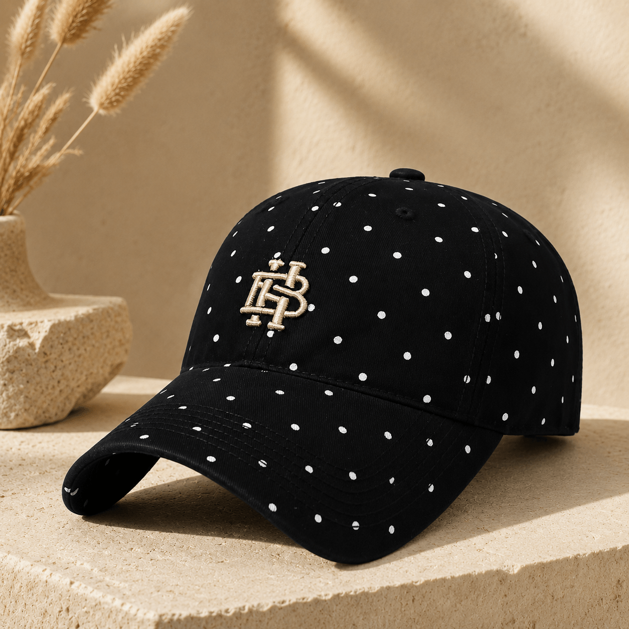 TEMU 1 Vintage Polka Dot Embroidered Baseball , Lightweight And Comfortable Adjustable Trucker Hat, Outdoor Sports And Casual Dad Hat, Stylish And