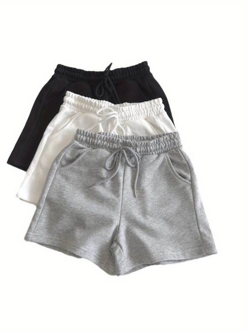 simple petite grey casual athletic shorts new summer versatile pants