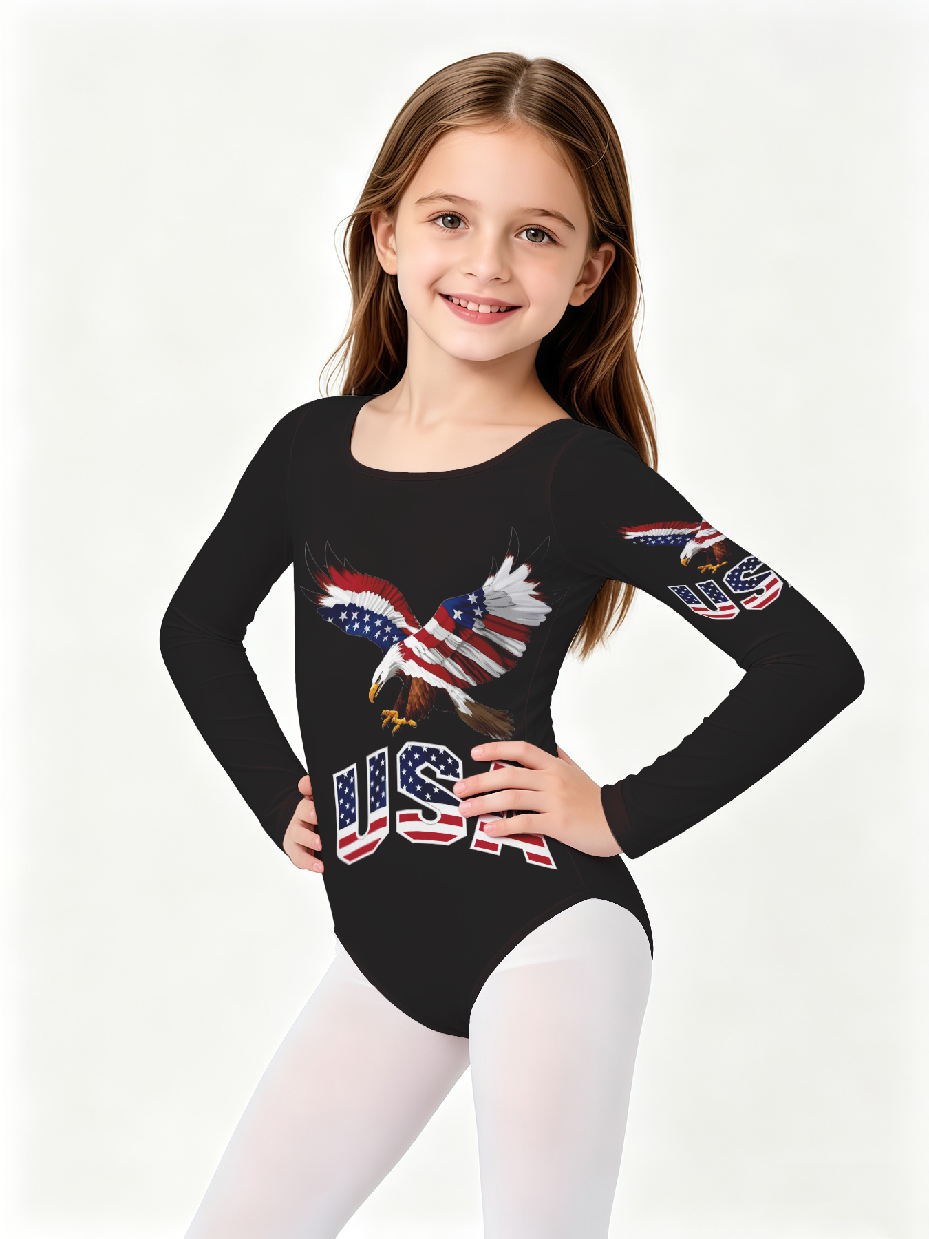 Sweet And Colorful Printed Comfortable High   Girls Gymnastics Jumpsuit, Spring And Autumn Round Neck Long Sleeve Gymnastics Suit,   Training/ /  Sports  