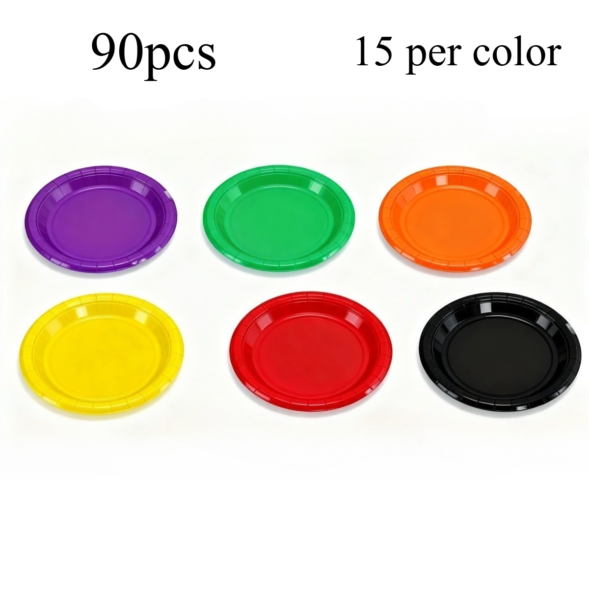 90pcs Color Paper Tray 7-inch Circular Paper Tray, Tableware Desktop Decoration Party Supplies, Suitable For Birthdays, Picnics, Wedding Party Decorations