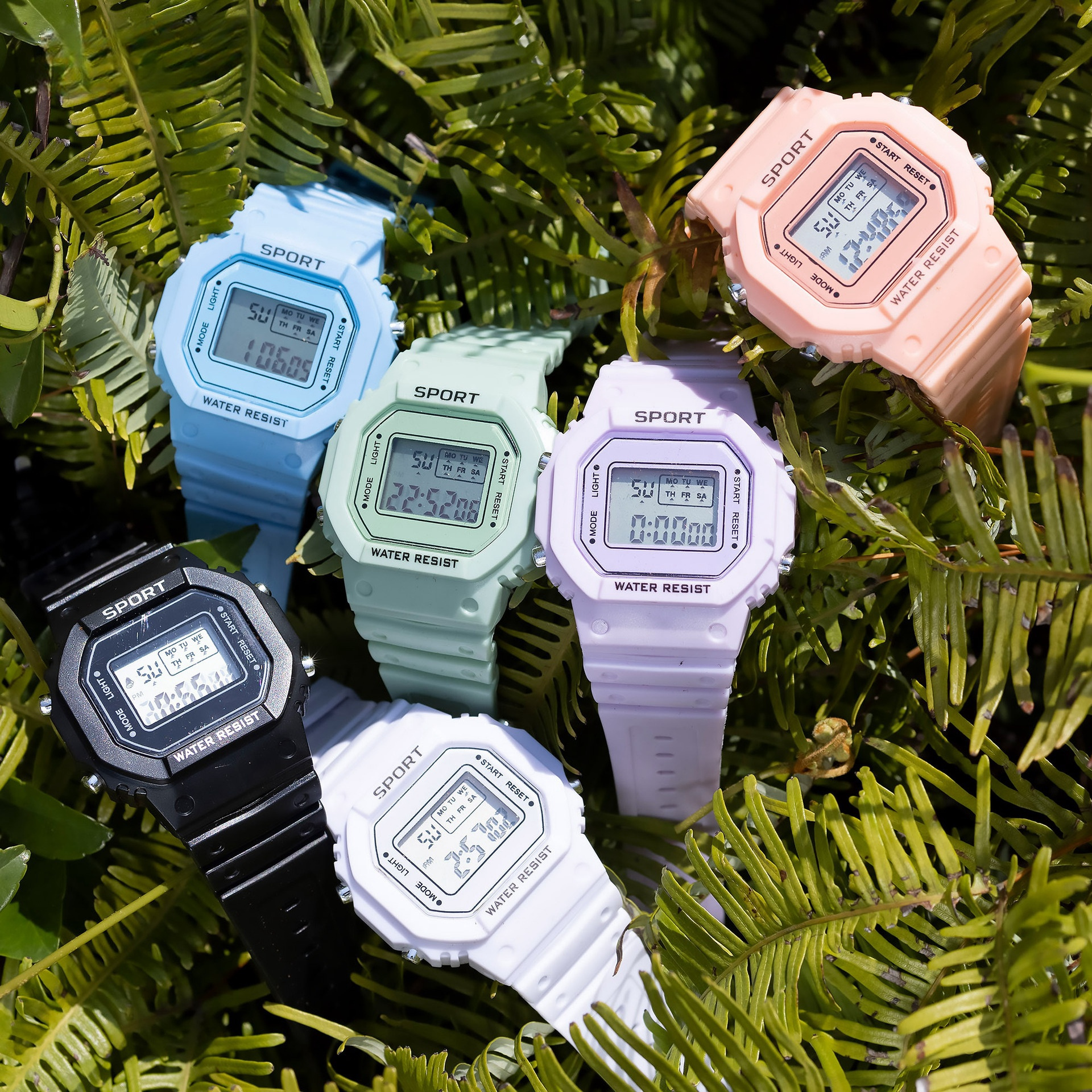 1pc Men'S And Women'S TPU Strap Multi-Color Sports Fashion Multi-Function Luminous Alarm Clock Square Case Electronic Watch Suitable for Daily Decoration Gifts